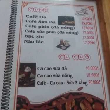 Thực đơn- Gia Đình Coffee