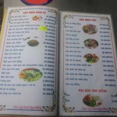 Thực đơn- Biển Đêm - Quán Nhậu Bình Dân