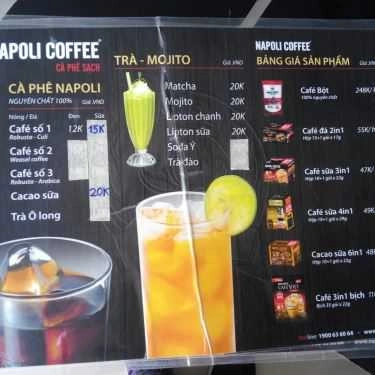 Thực đơn- Napoli Coffee - Cây Keo