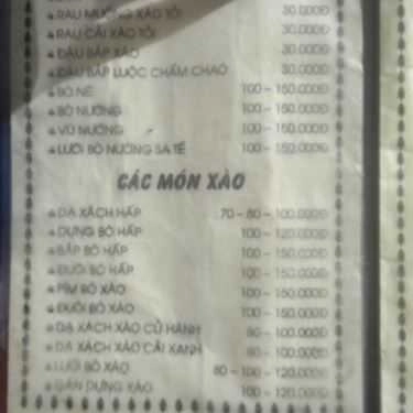 Thực đơn- Quán Nhậu Phương Nam Quán - Các Món Nhậu Bình Dân