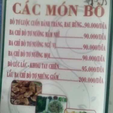 Thực đơn- Quán Nhậu Chuẩn Dê Núi Ninh Bình