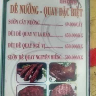 Thực đơn- Quán Nhậu Chuẩn Dê Núi Ninh Bình