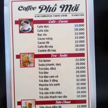 Thực đơn- Phố Mới Coffee