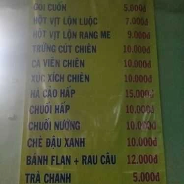 Thực đơn- Ăn Vặt & Giải Khát - Võ Thành Trang