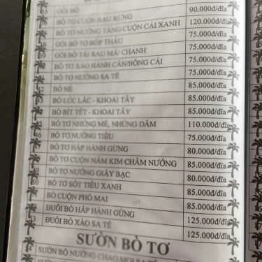 Thực đơn- Quán Nhậu Dê Phát Tài