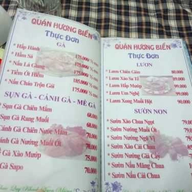 Thực đơn- Quán Nhậu Hương Biển 2 - Chuyên Các Món Ăn Hải Sản