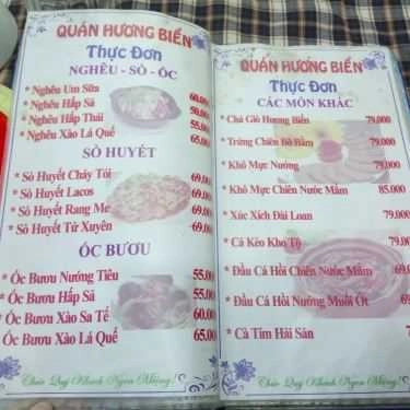 Thực đơn- Quán Nhậu Hương Biển 2 - Chuyên Các Món Ăn Hải Sản