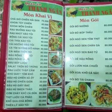 Thực đơn- Quán Nhậu Quán Thanh Ngân - Lẩu Dê & Cá Nướng