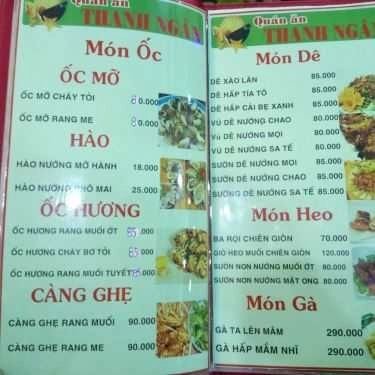 Thực đơn- Quán Nhậu Quán Thanh Ngân - Lẩu Dê & Cá Nướng