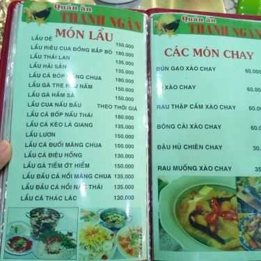 Thực đơn- Quán Nhậu Quán Thanh Ngân - Lẩu Dê & Cá Nướng