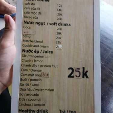 Thực đơn- Mộc - Coffee & Fresh Juice
