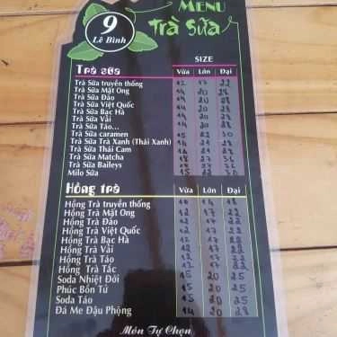 Thực đơn- Cafe Trà Sữa 9 - Lê Bình