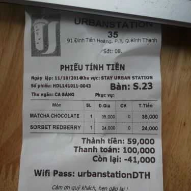 Tổng hợp- Urban Station Coffee Takeaway - Đinh Tiên Hoàng