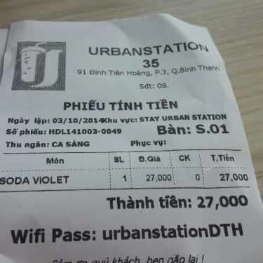 Tổng hợp- Urban Station Coffee Takeaway - Đinh Tiên Hoàng
