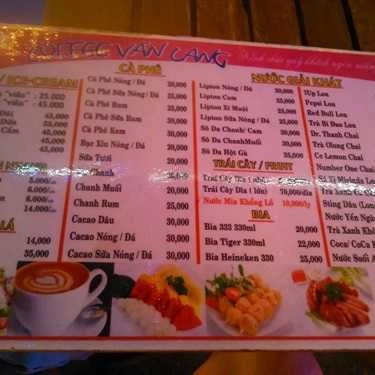 Thực đơn- Văn Lang Coffee