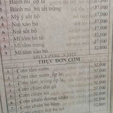 Thực đơn- Venus Cafe - Nguyễn Văn Quá