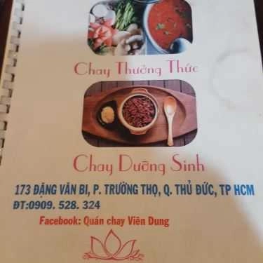 Thực đơn- Quán Ăn Viên Dung - Lẩu Nấm Chay