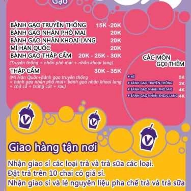 Thực đơn- Ăn vặt Violet Tea&Tok