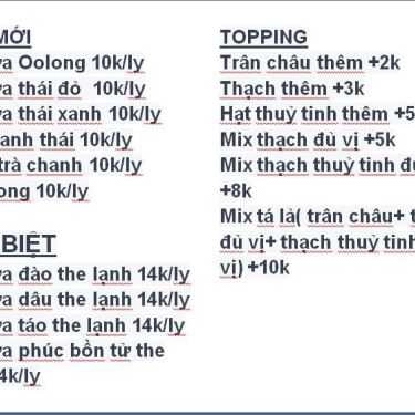 Thực đơn- Ăn vặt Violet Tea&Tok