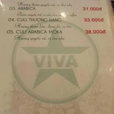 Thực đơn- Viva Star Coffee - K300