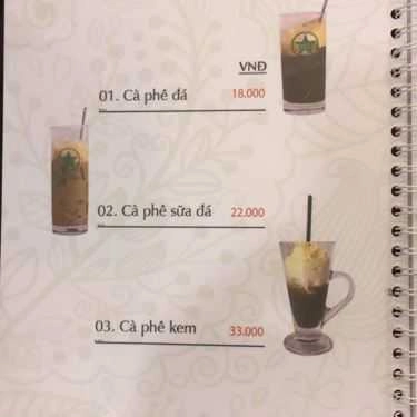 Thực đơn- Viva Star Coffee - Thống Nhất