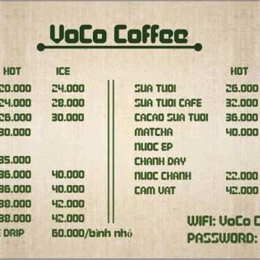 Thực đơn- Voco Coffee