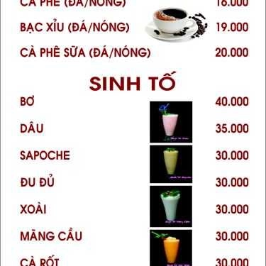 Thực đơn- Quán Ăn Vọng Cát - Cafe & Điểm Tâm Chay