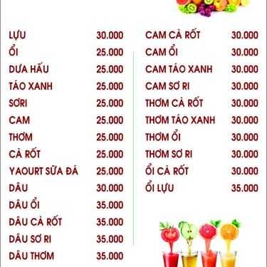 Thực đơn- Quán Ăn Vọng Cát - Cafe & Điểm Tâm Chay
