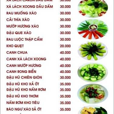 Thực đơn- Quán Ăn Vọng Cát - Cafe & Điểm Tâm Chay