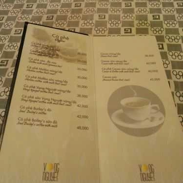 Thực đơn- Vọng Nguyệt Cafe