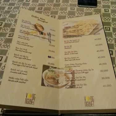 Thực đơn- Vọng Nguyệt Cafe