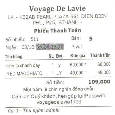 Thực đơn- Voyage De Lavie Coffee - Pearl Plaza