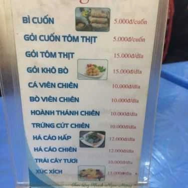 Thực đơn- Vũ Dũng - Kem Tươi & Ăn Vặt