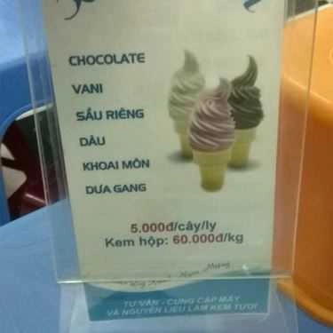 Thực đơn- Vũ Dũng - Kem Tươi & Ăn Vặt