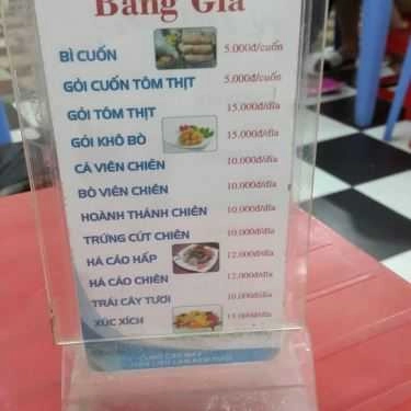 Thực đơn- Vũ Dũng - Kem Tươi & Ăn Vặt
