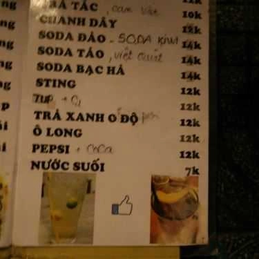 Thực đơn- Quán Nhậu Bé - Vú Heo Nướng - Lê Quang Sung