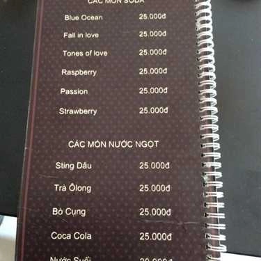 Thực đơn- Vương Coffee - Trường Sa