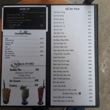 Thực đơn- Wed Coffee