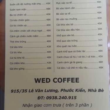 Thực đơn- Wed Coffee