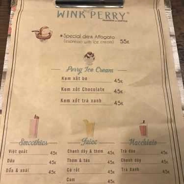Thực đơn- Winkperry - Fashion & Coffee