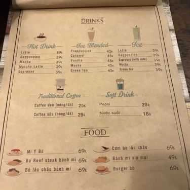 Thực đơn- Winkperry - Fashion & Coffee