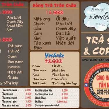 Thực đơn- Wonderful - Coffee & Trà Sữa