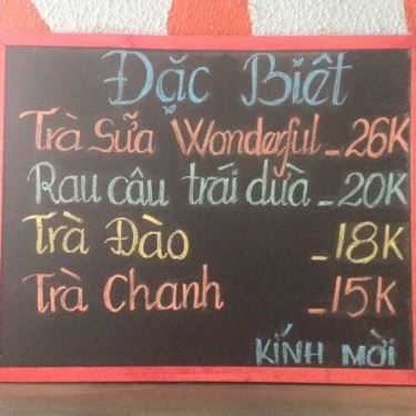 Thực đơn- Wonderful - Coffee & Trà Sữa