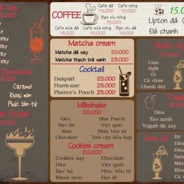 Thực đơn- Wonderful - Coffee & Trà Sữa