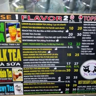 Thực đơn- Ăn vặt X - Clone - Trà Sữa & Bánh Crepe