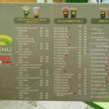Thực đơn- Cafe X - Cute - Trà Sữa Thạch Có Nhân