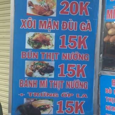 Thực đơn- Ăn vặt Bảo Ngọc - Xôi Gà, Bánh Mì & Bún Thịt Nướng