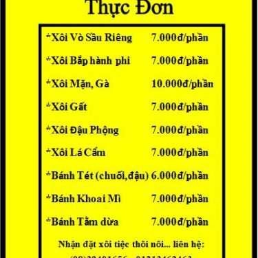 Thực đơn- Ăn vặt Xôi Sài Gòn - Đoàn Văn Bơ