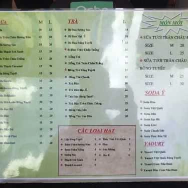 Thực đơn- Cafe Xóm Trà Sữa