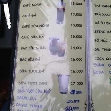 Thực đơn- Xưa Cafe - Hoa Mai